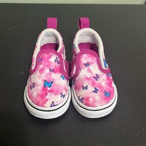 Pink Vans slip ons with butterflies 🦋 and unicorns 🦄. Size 4C